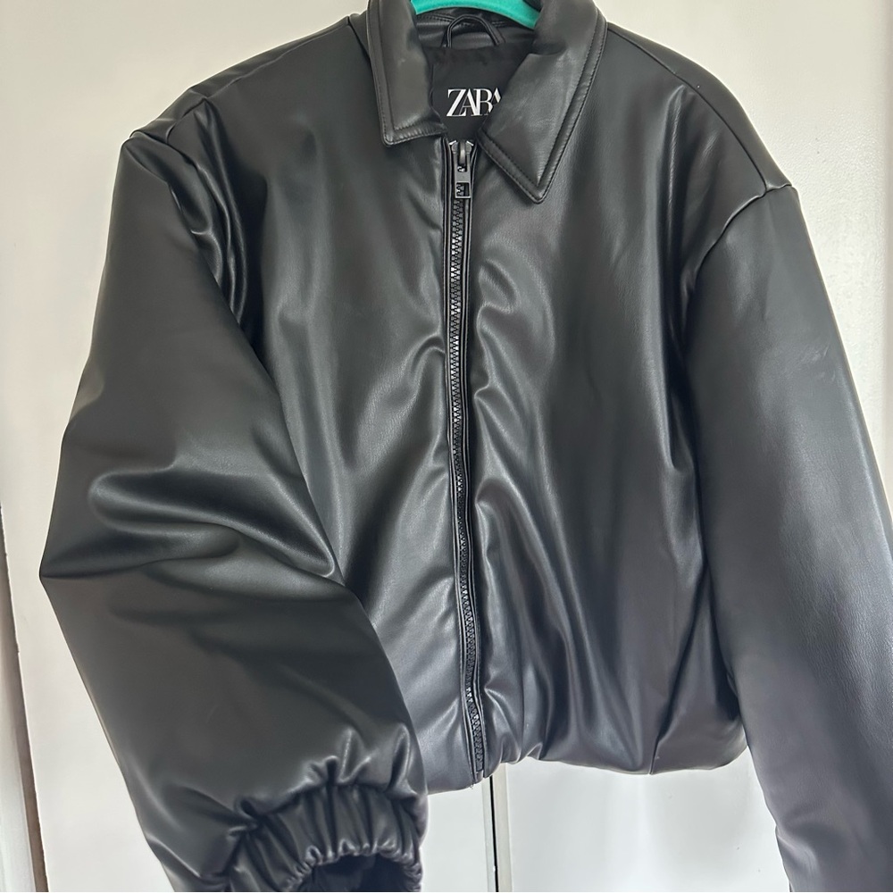 Zara Classic Black Leather Jacket